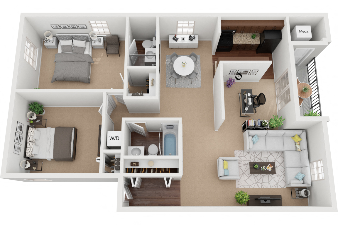 Guilford 2 Bedroom 1.5 Bath Renovated floor plan