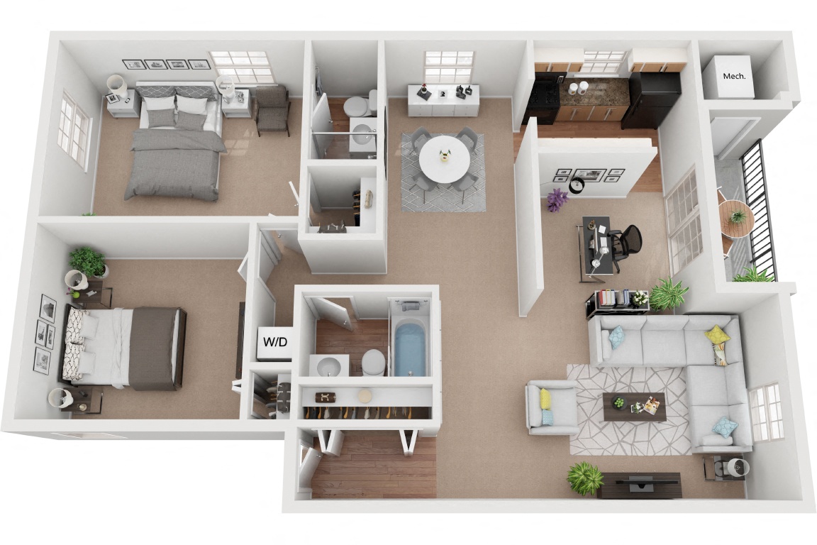 Guilford 2 Bedroom 1.5 Bath Bonus Room floor plan