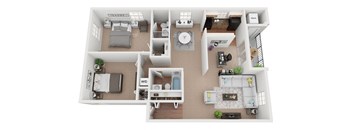 2 Bedroom 2 Bath 1204 SF at Courthouse Square Apartments, Towson, MD, 21286