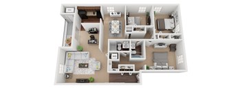 3 bedroom 2 bath w bonus room floor plan at Courthouse Square Apartments, Towson, Maryland