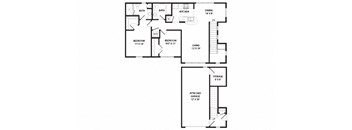 2 bed 2 bath Crawford Floor Plan at Two Addison Place Apartments , Pooler, GA, 31322