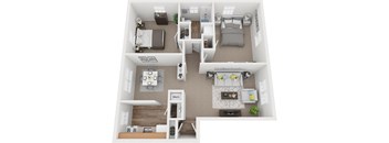 2 bedroom 1 bath floor plan image at Cross Country Manor, Baltimore MD