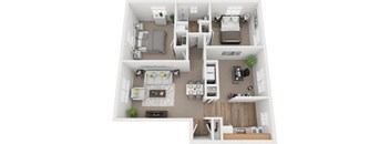 2 bedroom 1 bath with den floor plan image at Cross Country Manor, Baltimore MD