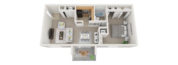 1 bedroom 1 bath non renovated floor plan at Doncaster Village Apartments, Parkville, MD, 21234