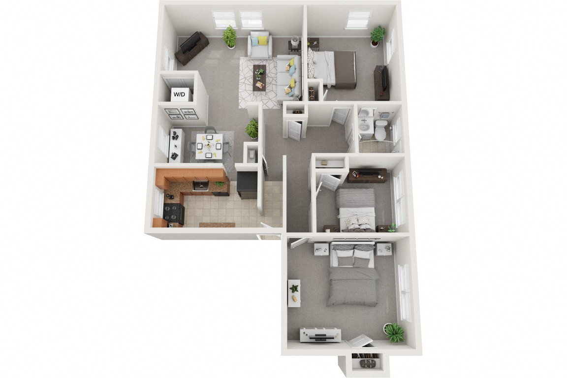 3 Bedroom 1 Bath floor plan