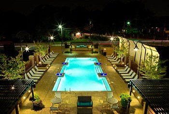 Aerial View of Pool at Nighttime Aerial View of Pool at Nighttime at Park & Kingston Apartments, Charlotte, NC 28203 - Photo Gallery 2