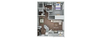 Fairhope 1 Bed 1 Bath Renovated Floor Plan  at Fortress Grove, Tennessee, 37128