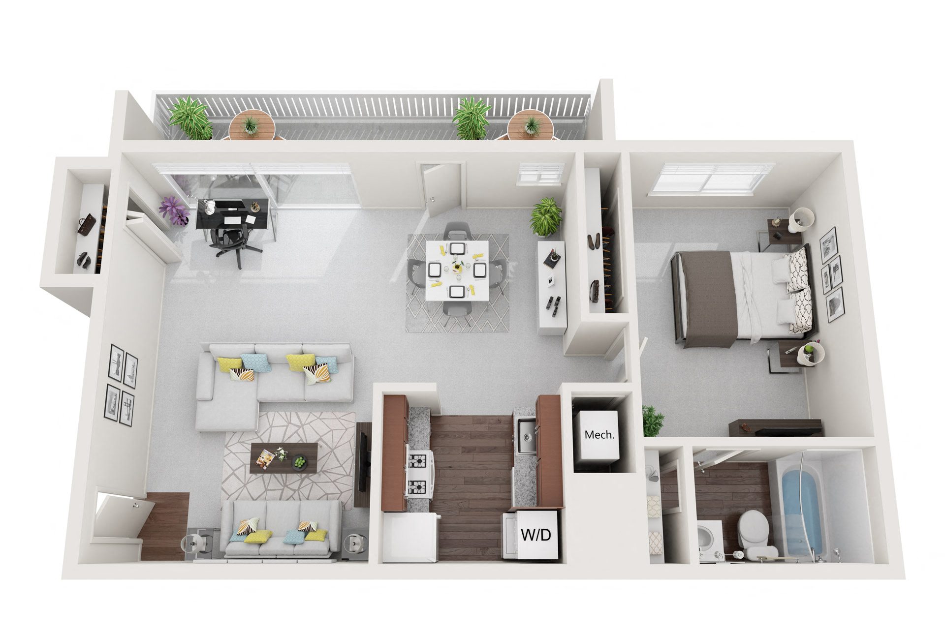 1 Bedroom 1 Bath II Renovated floor plan