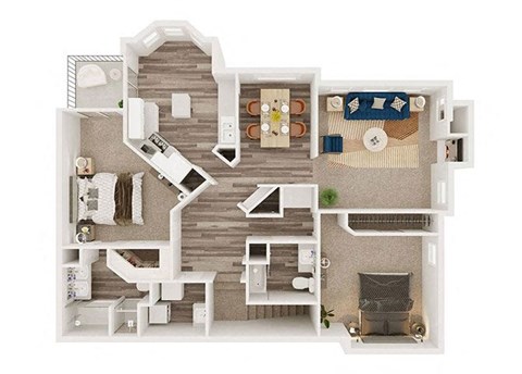 2 bed 2 bath D at Henley Tampa Palms Apartments, Tampa, FL, 33647