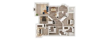 3 bed 2 bath C at Henley Tampa Palms Apartments, Florida
