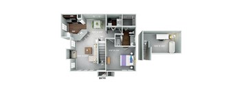 Holly Springs Classic 1 bedroom 1 bathroom Floor Plan A at Fortress Grove, Murfreesboro, TN