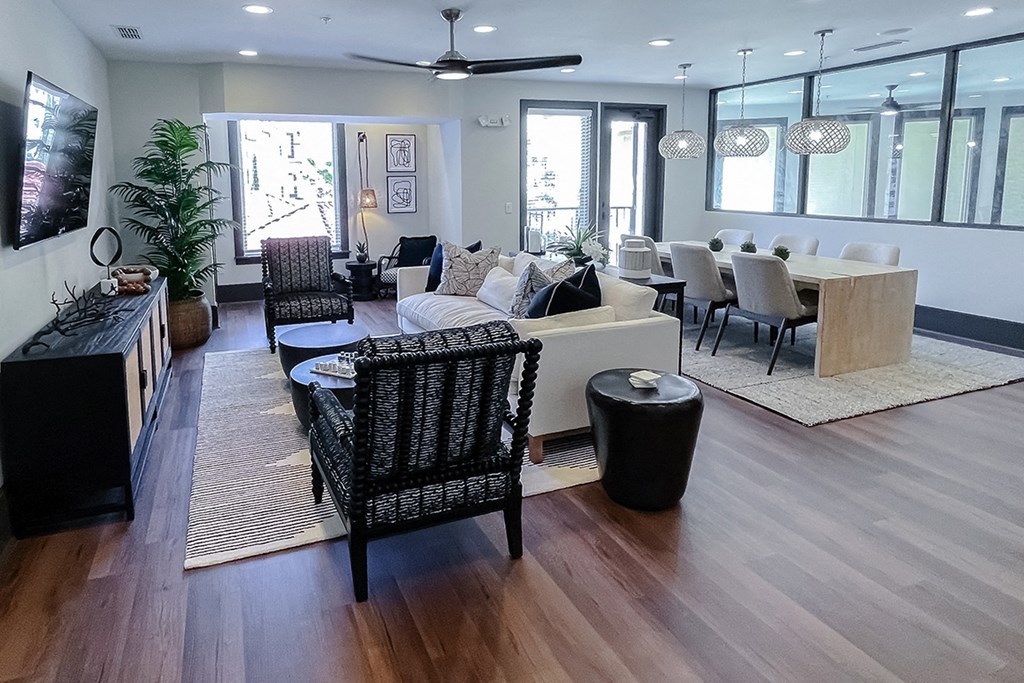 Seating area in the business center  at Two Addison Place Apartments , Pooler, GA