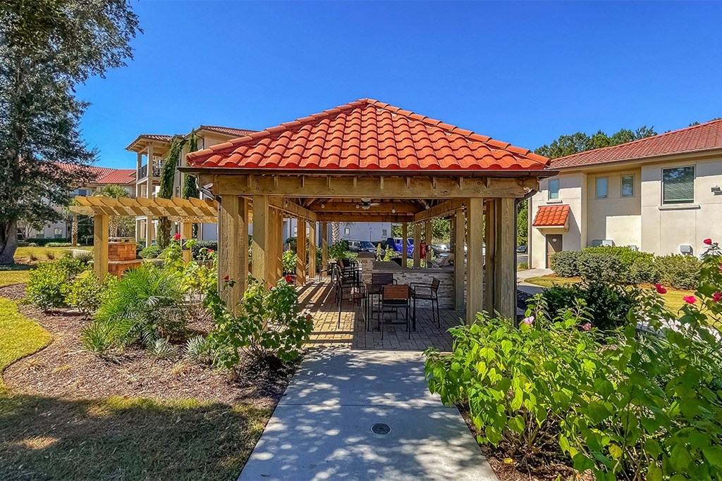 Outdoor kitchen pavilion Outdoor kitchen pavilion at Two Addison Place Apartments , Pooler, Georgia