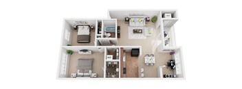 2 Bedroom Floor Plan at Kenilworth at Perring Park Apartments, Parkville