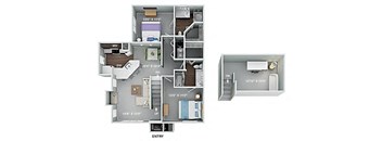 Madison 2 Bed 2 Bath Renovated Floor Plan A at Fortress Grove, Murfreesboro, TN, 37128