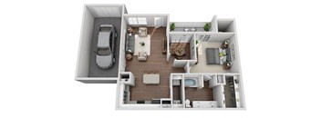 Magnolia 1bd 1ba Floorplan at Sweetgrass Landing, South Carolina