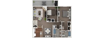 Floor plan image of the Millgreen 2 bedroom 2 bath at McDonogh Township, Owings Mills, MD