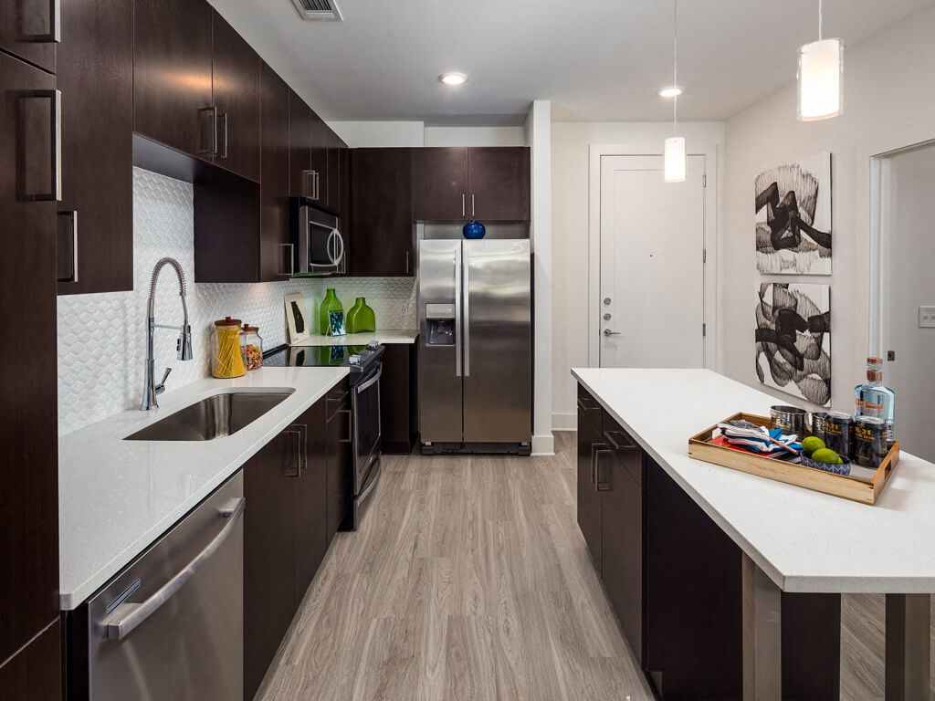 Fully Equipped And Furnished Kitchen at Millworks Apartments, Atlanta, 30318