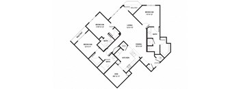 3 bed 3 bath  Monterey Floor Plan at Two Addison Place Apartments , Georgia, 31322