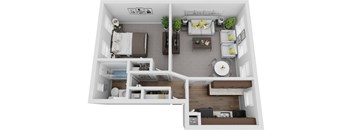 1 Bedroom 1 Bath 900sf  renovated floor plan, Mt. Ridge Apartments, Baltimore MD