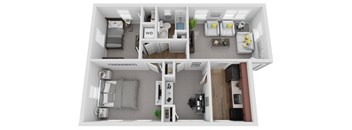 2 Bedroom 1 Bath 900sf  renovated floor plan, Mt. Ridge Apartments, Baltimore MD