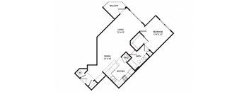 1 bed 1 bath Oglethorpe Floor Plan at Two Addison Place Apartments , Pooler, GA, 31322