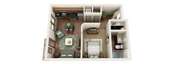 Atherton Studio Floor Plan at Park & Kingston Charlotte NC 28203