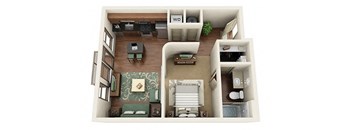 Gallery Studio Floor Plan at Park & Kingston Charlotte NC 28203