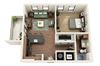 Camden 1 Bed 1 Bath Floor Plan Mint 1 Bed 1 Bath Floor Plan atPark & Kingston Charlotte NC 28203