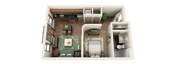 Summit Studio Floor Plan at Park & Kingston Charlotte NC 28203