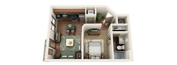Tremont Studio Floor Plan at Park & Kingston Charlotte NC 28203