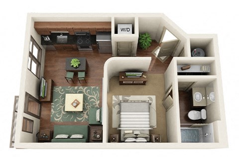 Tremont Studio Floor Plan at Park & Kingston Charlotte NC 28203
