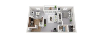 1 Bedroom 1 Bath with Den 983sf Floor PlanPat adonia Village Apartments, Timonium MD