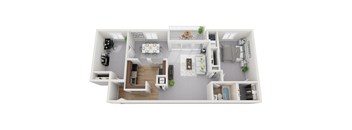 Renovated 1 Bedroom 1 Bath with Den 98s3f Floor Plan, atPadonia Village Apartments, Timonium MD