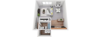 Studio 518 sf Floor Plan at Padonia Village Apartments, Timonium MD