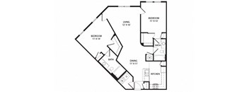 2 bed 2 bath Pulask Floor Plan at Two Addison Place Apartments , Pooler, 31322
