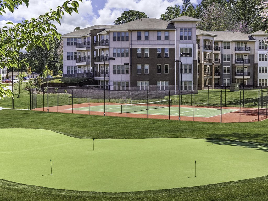 Putting green and tennis courts, at Sycamore at Tyvola, Charlotte, NC