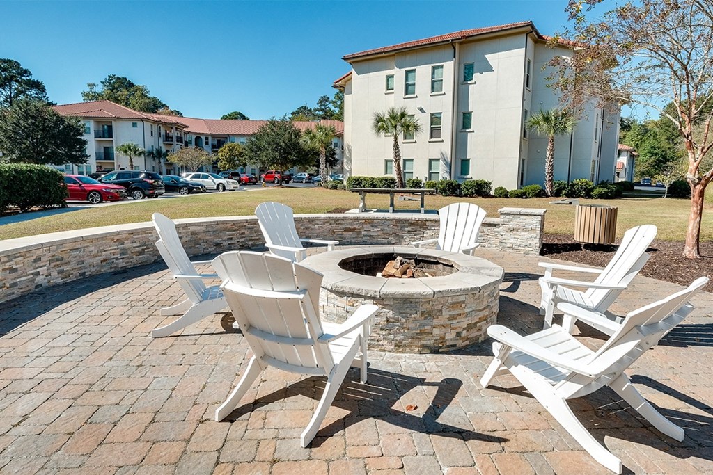 Firepit lounge at Two Addison Place Apartments , Pooler, 31322