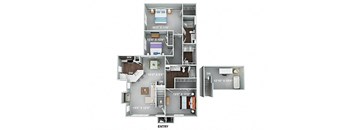 Smithfield 3 Bed 2 Bath Renovated Floor Plan at Fortress Grove, Murfreesboro