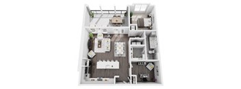 1 bedroom 1 bath 1095 sf 3D Floor Plan @ St. Marys Square North