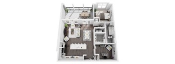 1 bed 1 bath 1095sf 3d floor plan at St. Mary's Square North