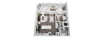 1 bed 1 bath 925 sf 3d floor plan at St. Mary's Square North