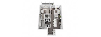 1 bed 1 bath 950 sf 3d floor plan at St. Mary's Square North
