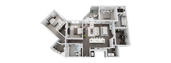 3 bedroom 2 bath 1798 sf 3D Floor Plan @ St. Marys Square North