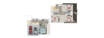 TH Floor Plan at The Apartments at St. Marys, Raleigh, 27605