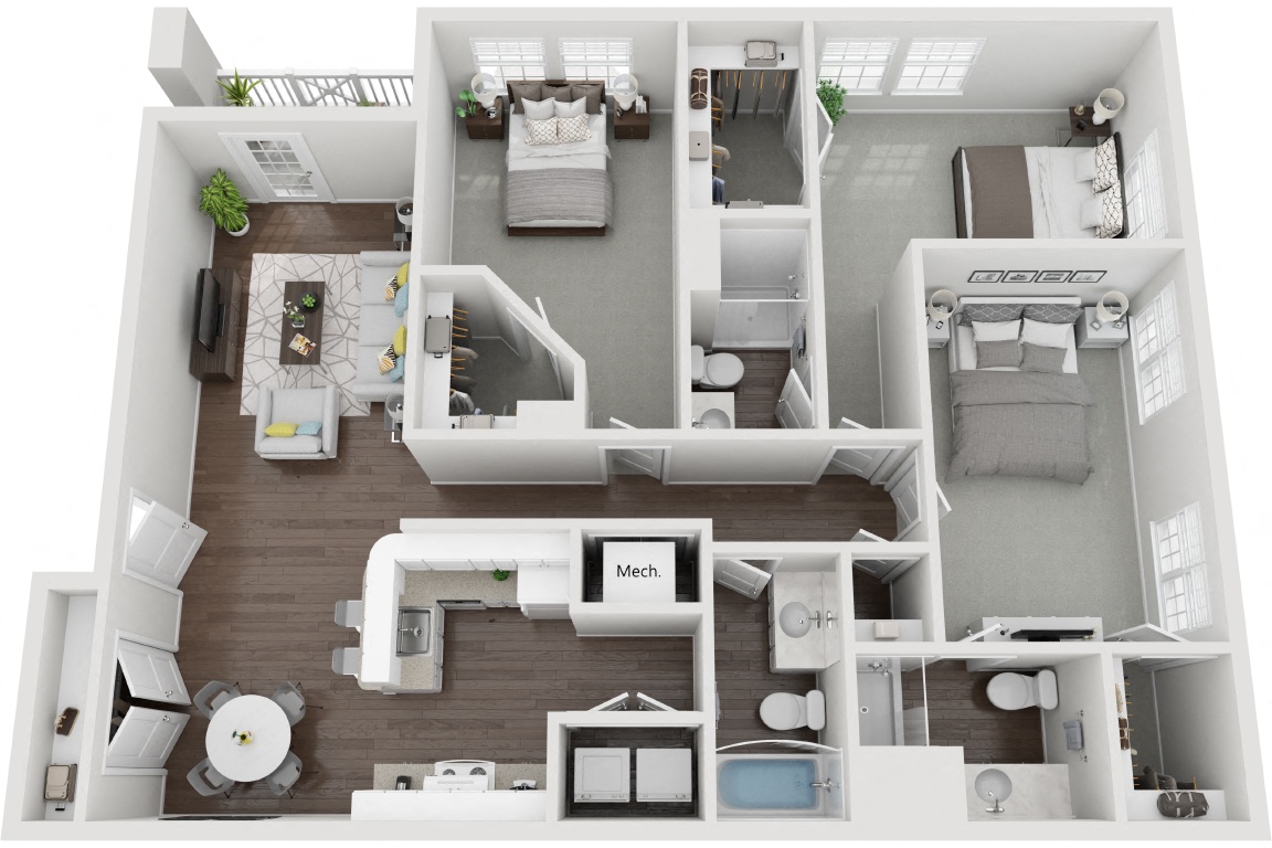 The Charleston 3 Bedroom 3 Bath floor plan