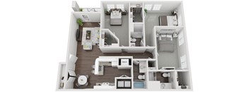 The Charleston 2 Bedroom 2 Bathroom Floorplan at The Bluestone Apartments, Bluffton, SC