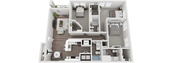 The Charleston 3 Bedroom 3 Bathroom Renovated Floorplan at The Bluestone Apartments, Bluffton, SC