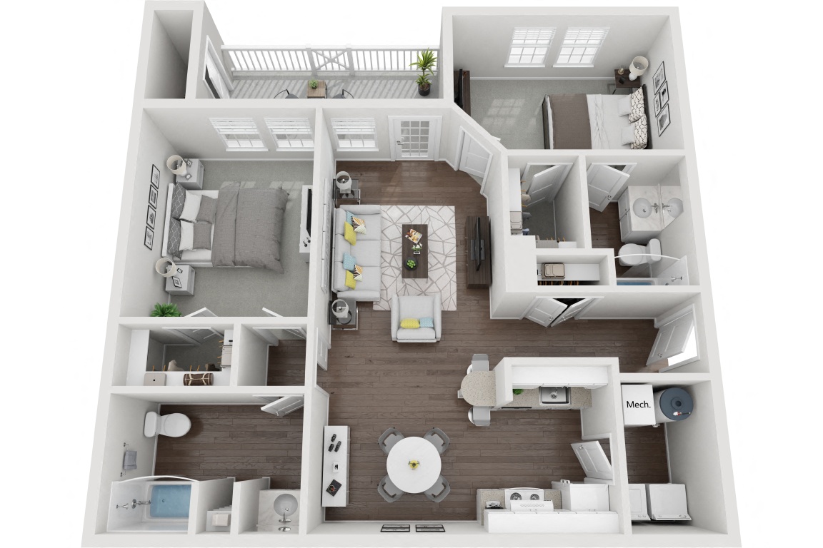 The Savannah 2 Bedroom 2 Bath floor plan