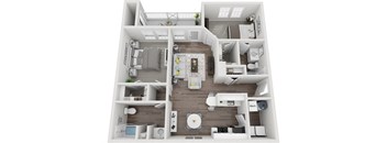 The Savannah 2 Bedroom 2 Bathroom Renovated Floorplan at The Bluestone Apartments, Bluffton, SC